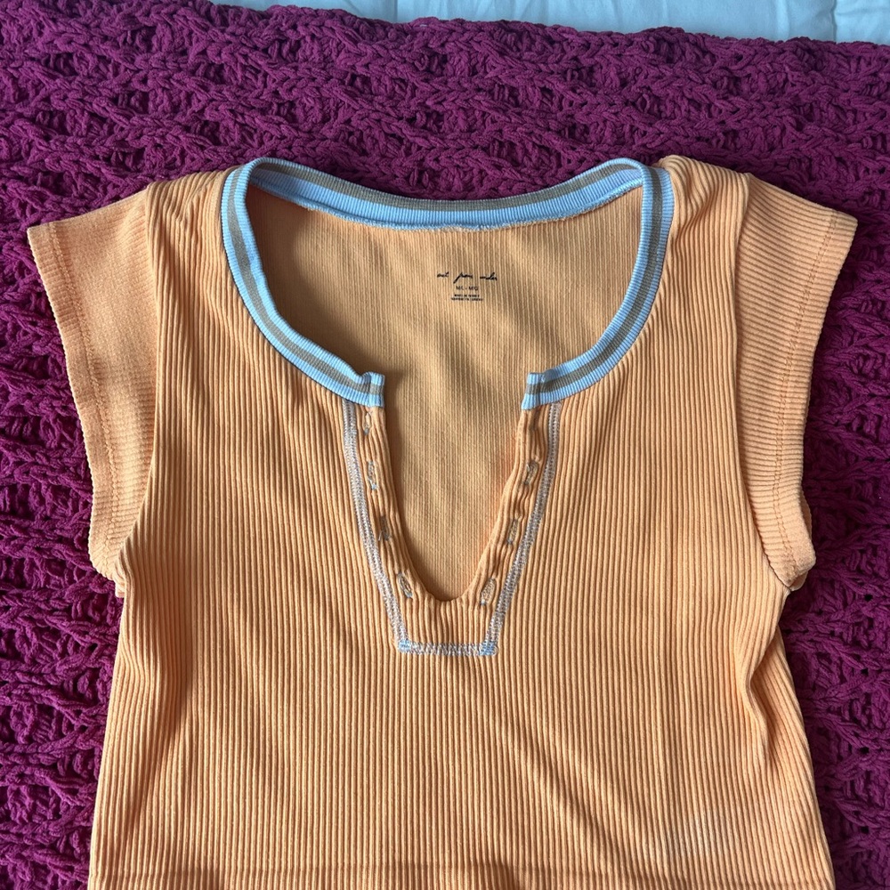 Urban Outfitters Orange Ribbed Top